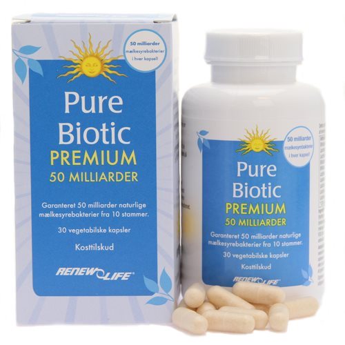 Image of Pure Biotic Premium 50 milliarder mælkesyrebakterier Renew Life