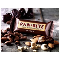 Image of Rawbite Raw Cacao - Laktose- og glutenfri frugt- og nøddebar Ø (50 gr)