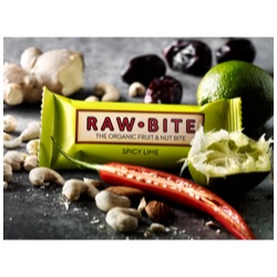 Image of Rawbite Spicy Lime - Laktose- og glutenfri frugt- og nøddebar Ø (50 gr)