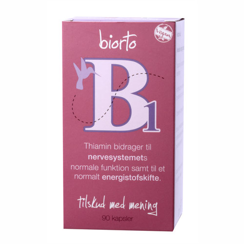 Image of Biorto Vitamin B1 30 mg (90 kapsler)